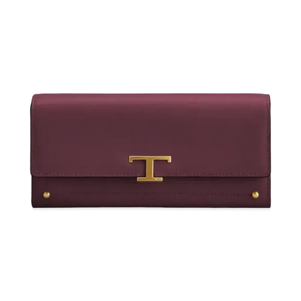 TOD'S T Timeless Wallet In Leather "Red"