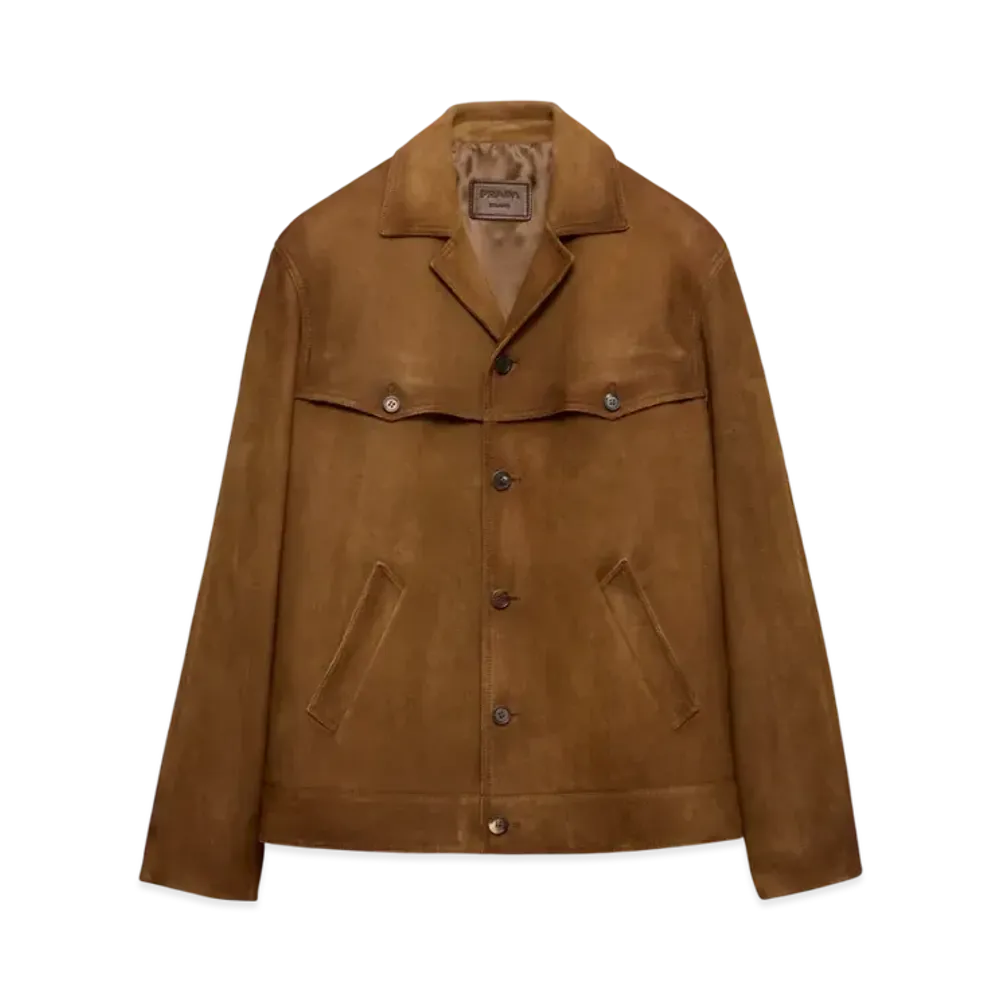 PRADA Men's Suede Jacket "Brown"
