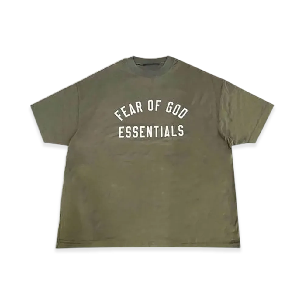 FEAR OF GOD ESSENTIALS Jersey Crew Neck Tee "Military"