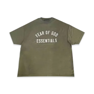 FEAR OF GOD ESSENTIALS Jersey Crew Neck Tee "Military"