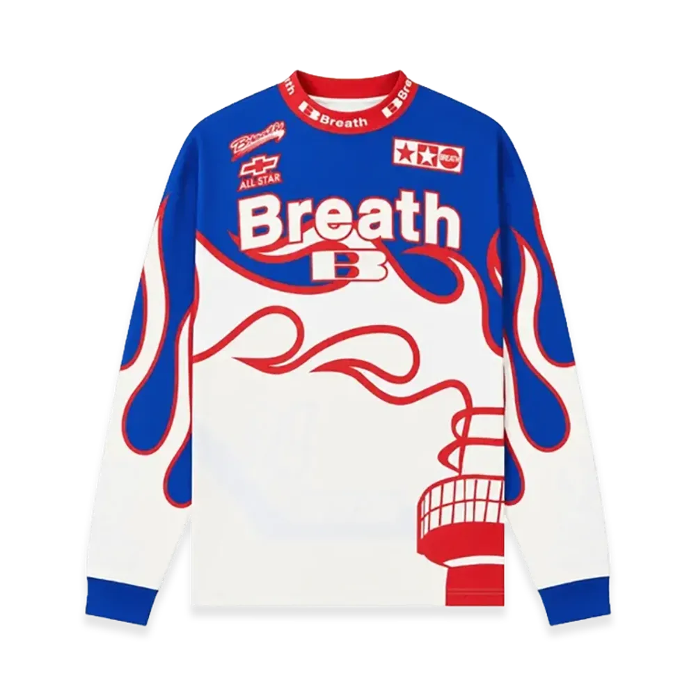 BREATH Racing LS Tee "Navy/Red"