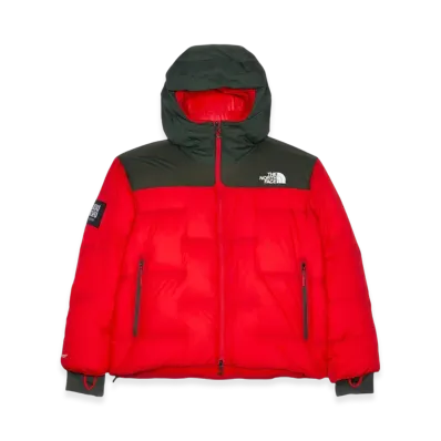 The North Face x Undercover Soukuu Cloud Down Nupste "Dark Cedar Green/High Risk Red"