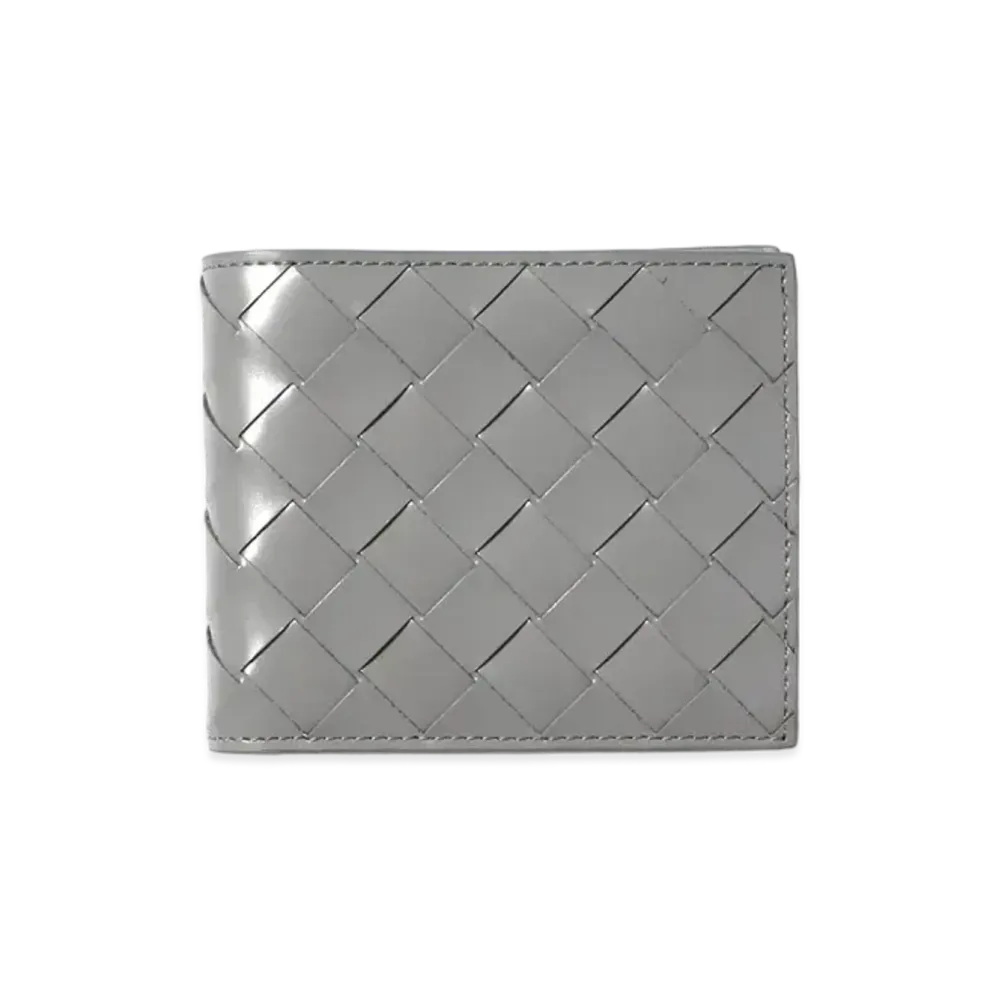 Bottega Veneta Intrecciato Lambskin Calfskin Bi-fold Wallet "Cement"