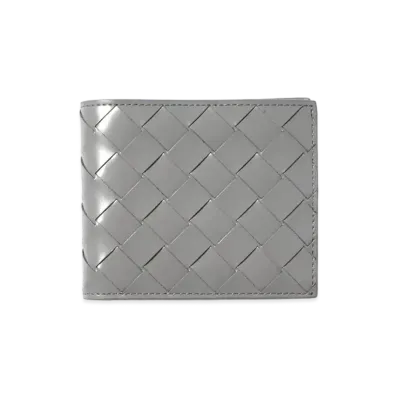 Bottega Veneta Intrecciato Lambskin Calfskin Bi-fold Wallet "Cement"