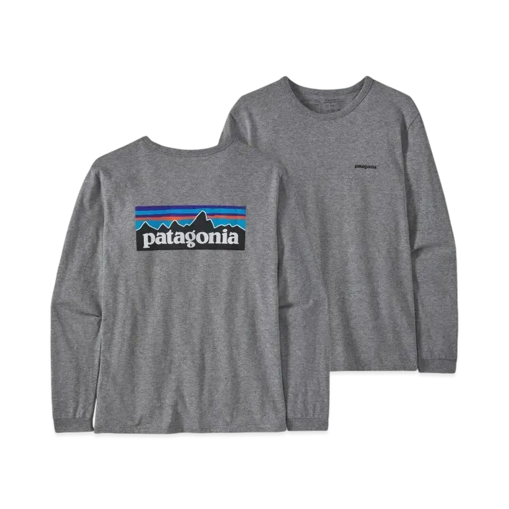 Patagonia Women's Longsleep P-6 Logo Responsibility "Grey Heather"