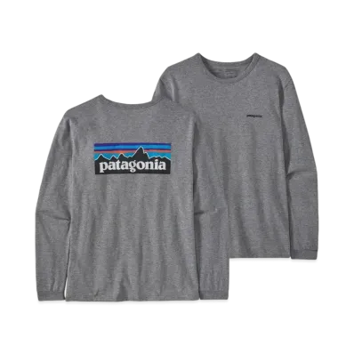Patagonia Women's Longsleep P-6 Logo Responsibility "Grey Heather"