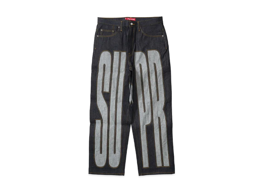 Supreme Inset Spellout Baggy Jean "Rigid Indigo"