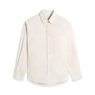 LEMAIRE Washed Cotton Silk Regular Shirt "Light Cream"