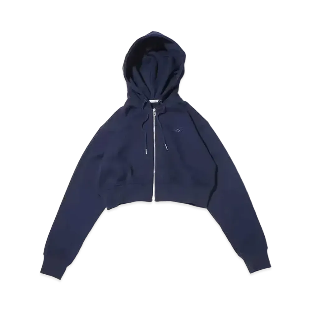 atmos pink Logo Short Zip Hoodie "Navy"