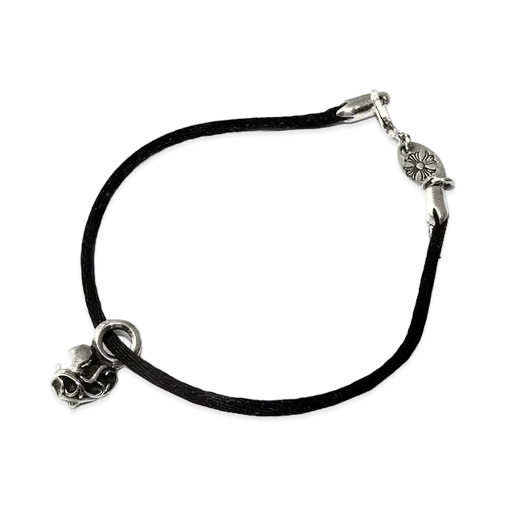 Chrome Hearts KZ Bracelet / # 2 Heart Charm "Silver/Black"