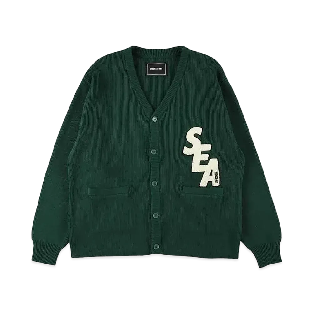 WIND AND SEA Lettered Cardigan "Green"