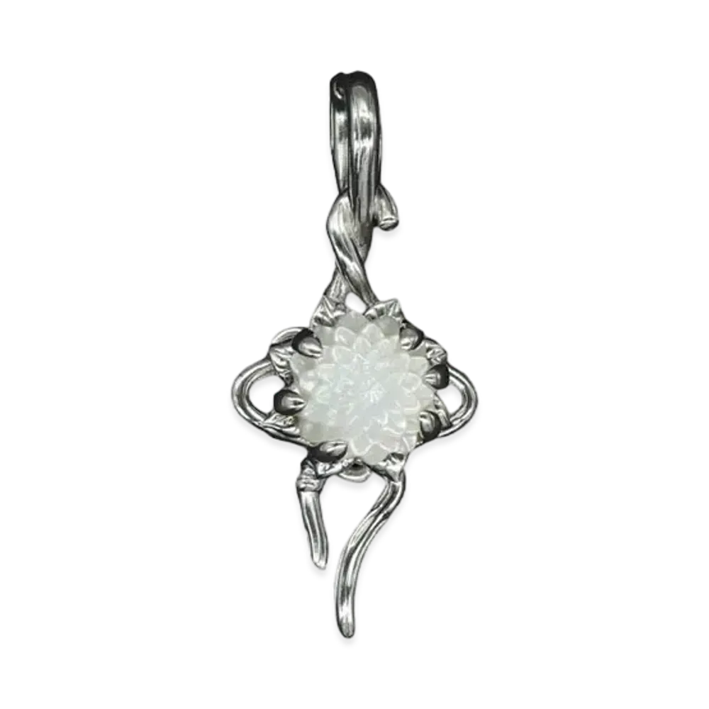 WTLA Zinnia Flower Pendent "Silver-Plated"
