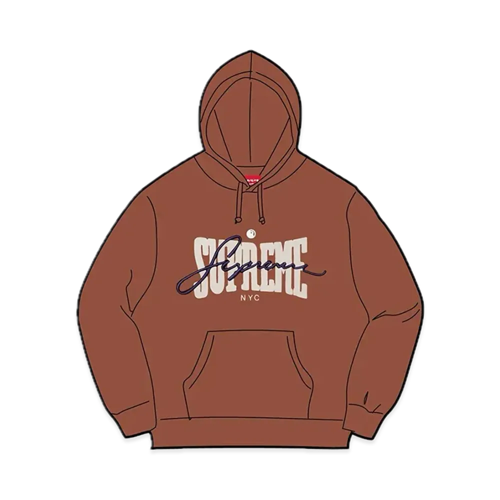 Supreme Embroidered Chenille Hooded Sweatshirt "Brown"
