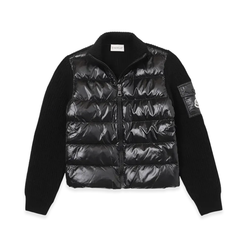 MONCLER Kids Down Panel Zip-Up Cardigan "Black"