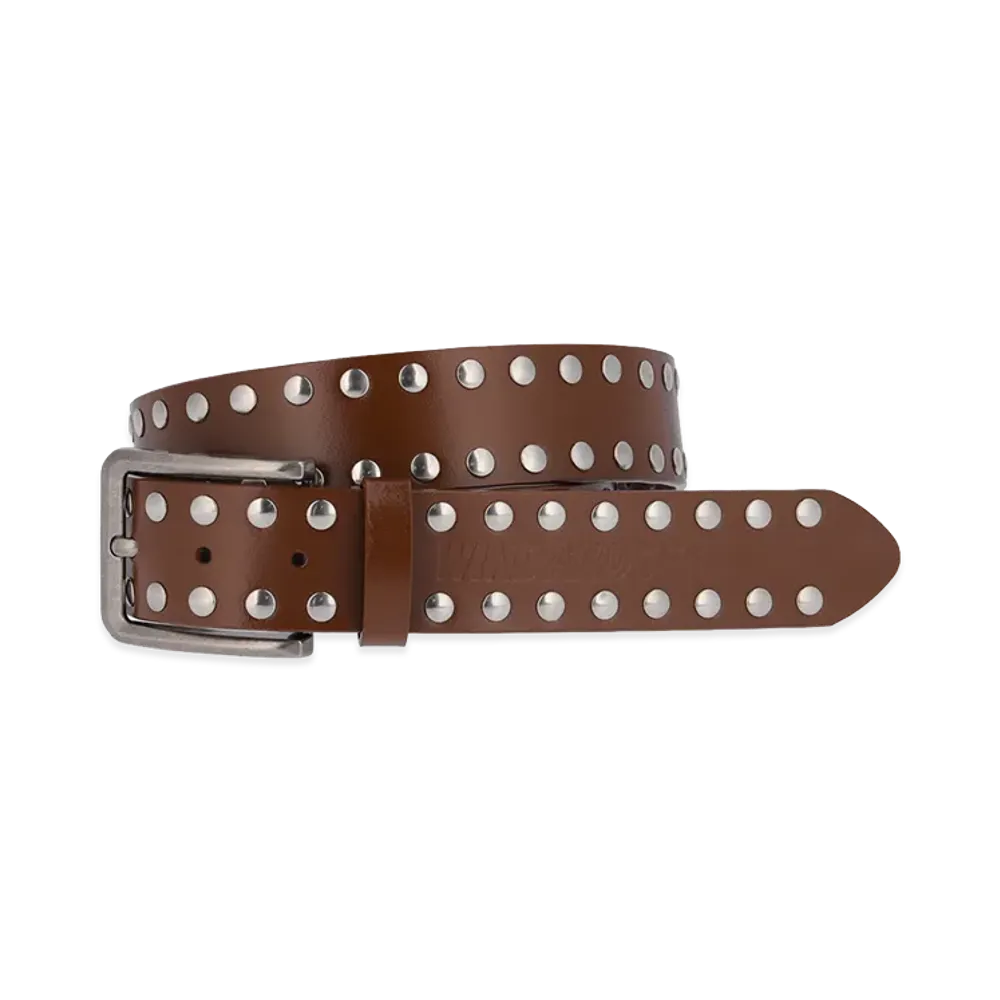 WIND AND SEA Studs Leather Belt "Brown"