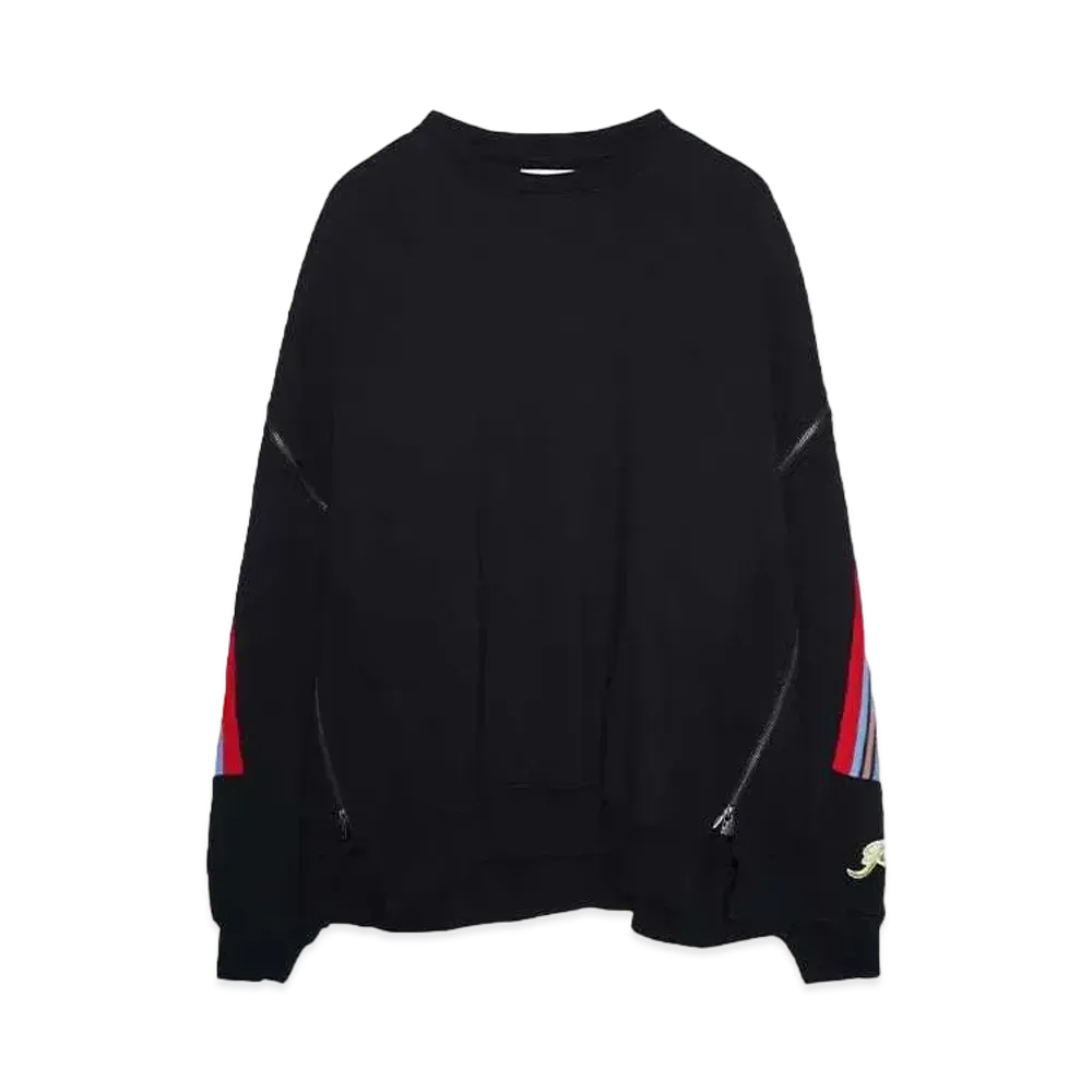 FACETASM ZIPPER RIB SWEAT "BLACK"