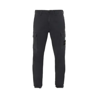 Stone Island 318L1 STRETCH BROKEN TWILL COTTON_'OLD' EFFECT_SLIM FIT "Steel Grey"