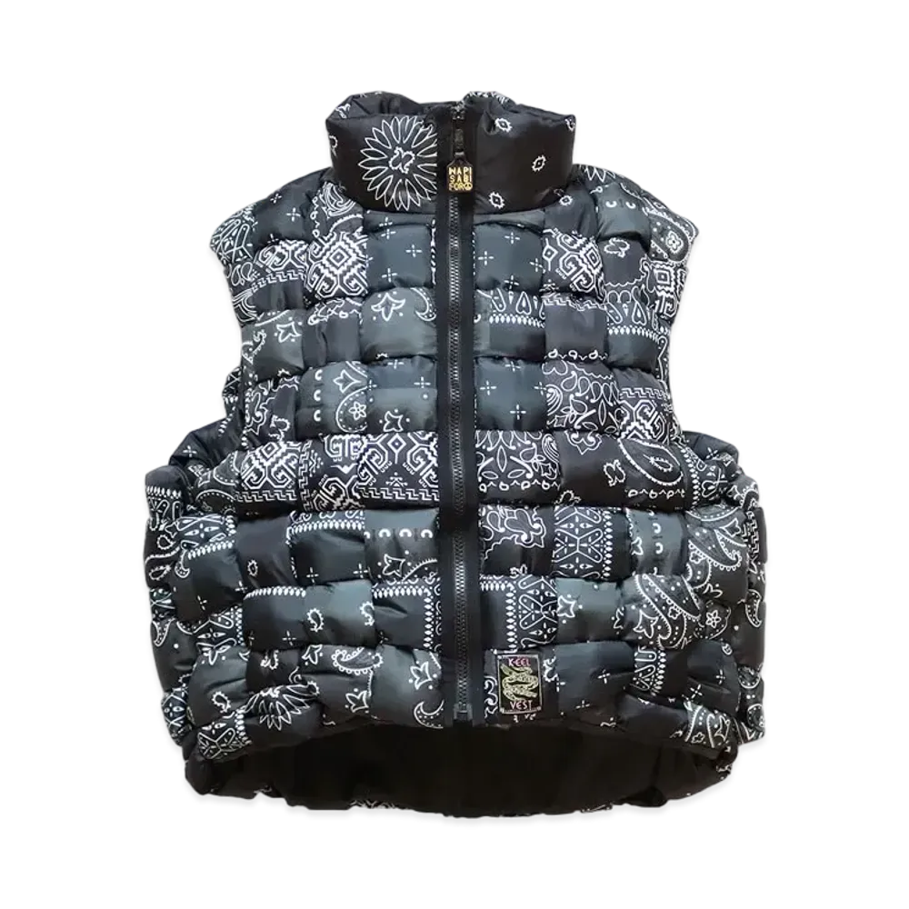 KAPITAL BANDANA TRANSCRIPTION NYLON KEEL WEAVING VEST "Black"
