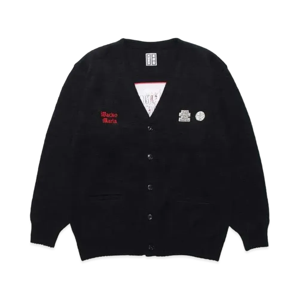 Black Eye Patch WACKO MARIA Mohair Knit Cardigan "Black"
