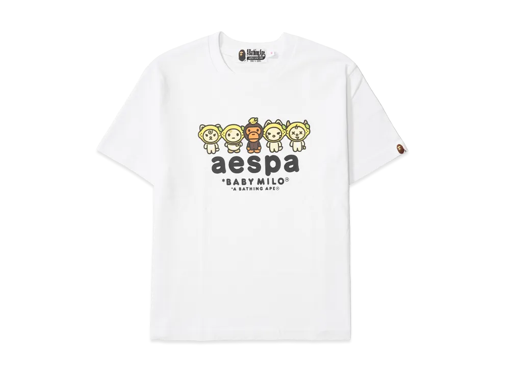 A BATHING APE x aespa Women's Baby Milo Lemonade Mini Tee "White"