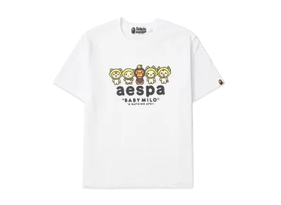 A BATHING APE x aespa Women's Baby Milo Lemonade Mini Tee "White"