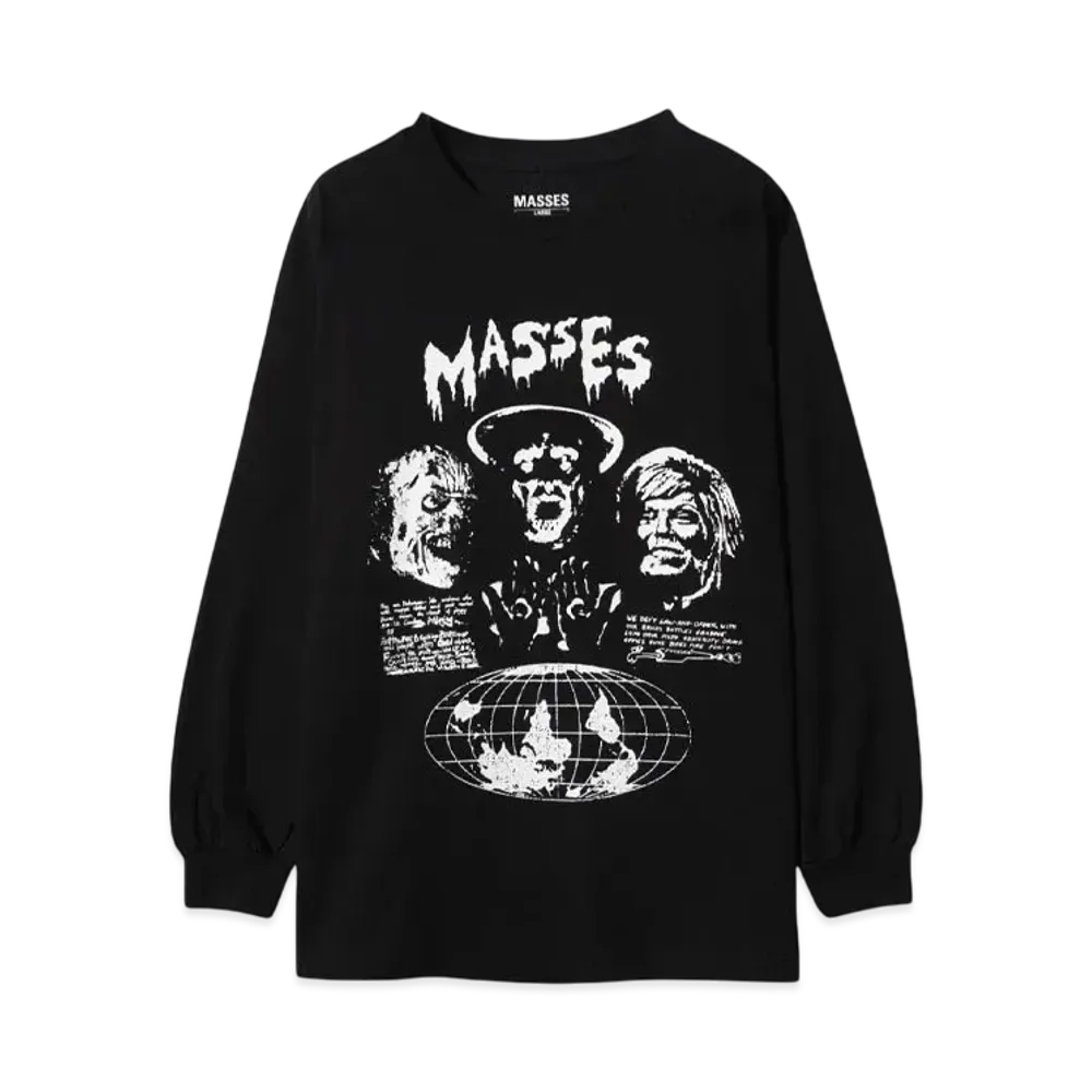 MASSES T-SHIRT L/S GLOBE "BLACK"