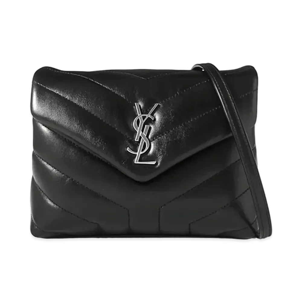 Saint Laurent Monogram Loulou Strap Bag In Y Quilted Leather "Black"