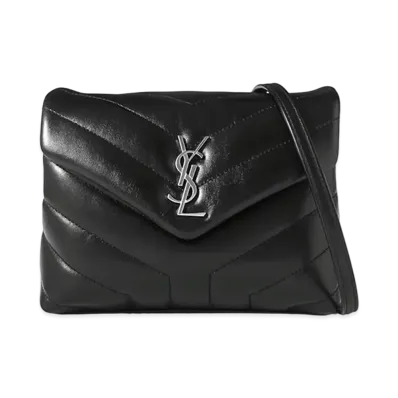 Saint Laurent Monogram Loulou Strap Bag In Y Quilted Leather "Black"