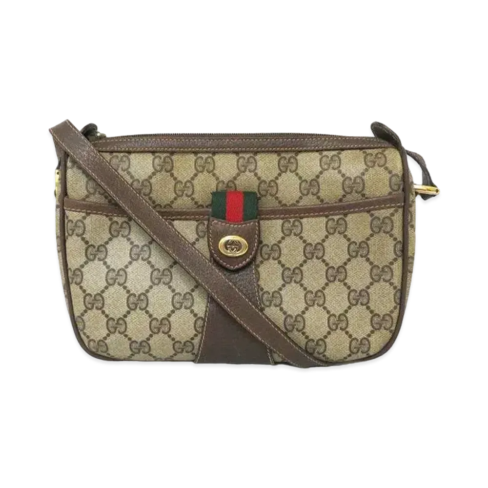 GUCCI GG Plus Sherry Line Shoulder Bag "Beige"