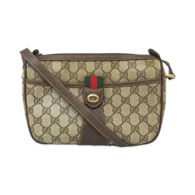 GUCCI GG Plus Sherry Line Shoulder Bag "Beige"