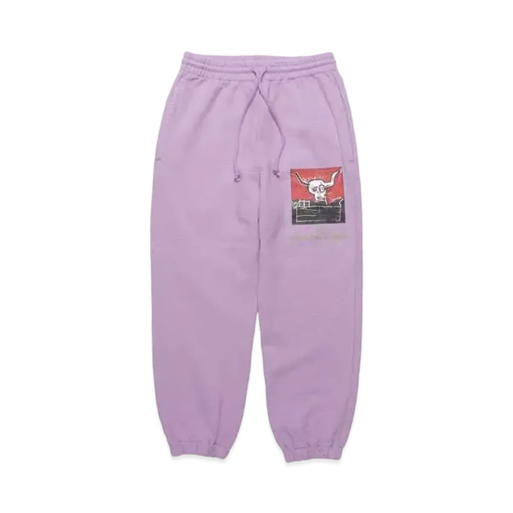 WACKO MARIA JEAN-MICHEL BASQUIAT / Washed Heavy Weight Crew Nek Sweat Pants "Light Purple"