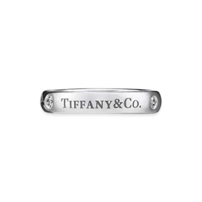 Tiffany & Co. T&CO. Band Ring with Diamonds "Platinum"