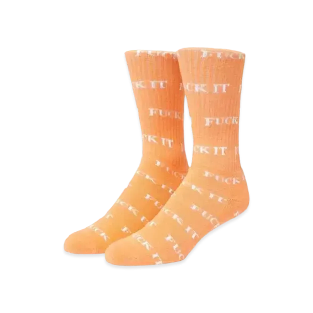 HUF Spring 24 Fuck It Socks "Tangerine"