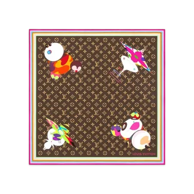 Louis Vuitton x Takashi Murakami Monogram Superflat Characters Square 70 "Marron"