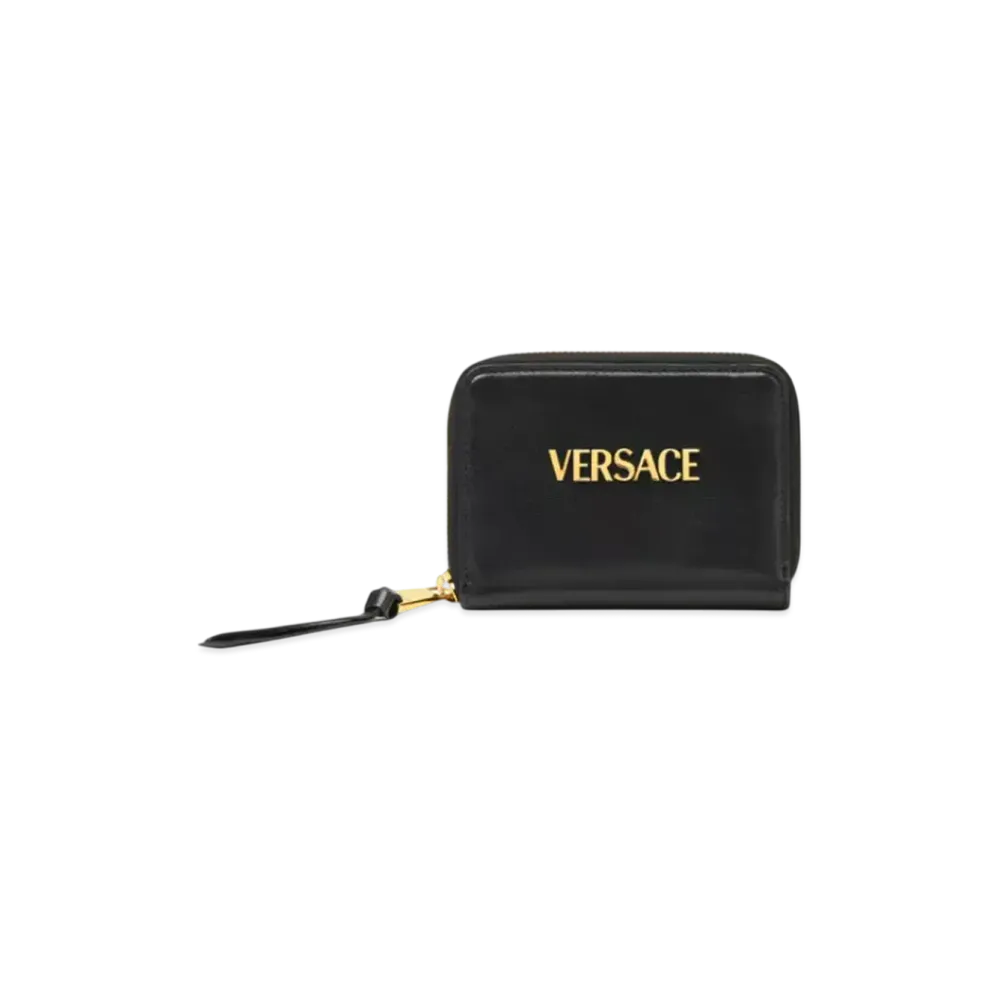 Versace Tag Zip Wallet "Black/Gold"