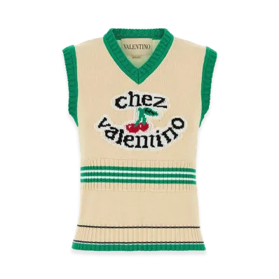 Valentino Women's Cotton Vest "Cream/Yellow"