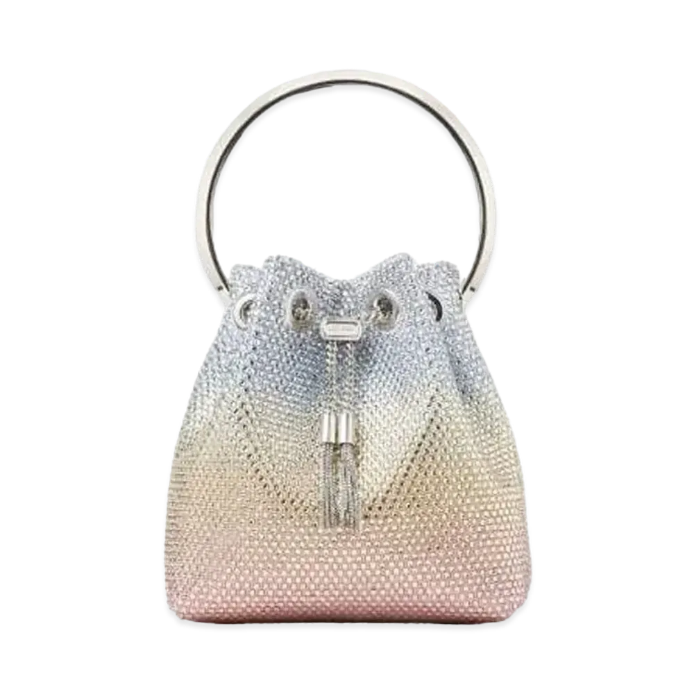 Jimmy Choo Bon Bon Gradient Satin Bag With Crystal Embellishment "Sky Mix"