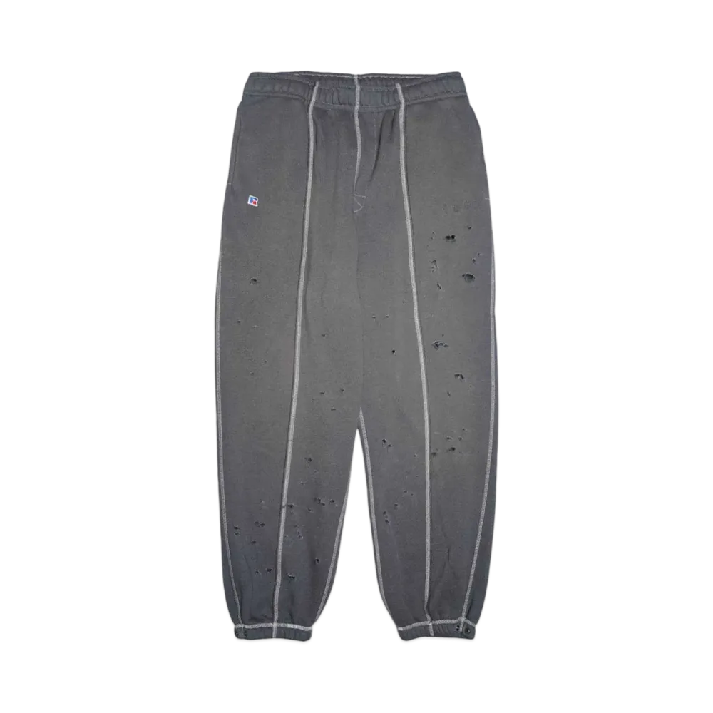 RUSSELL x Bal DISTRESSED ATHLETIC HEAVY COTTON SWEATPANT "CHARCOAL GRAY"