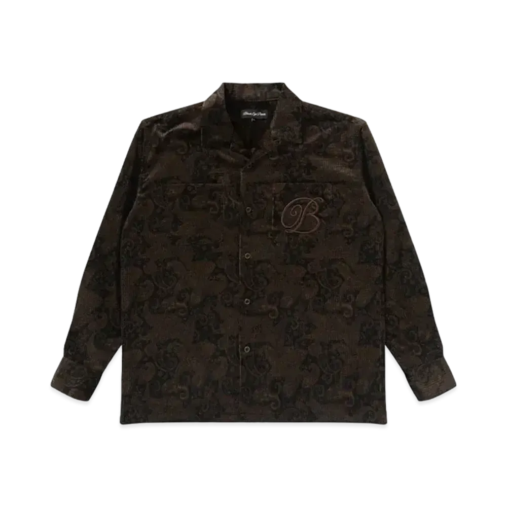 Black Eye Patch B Emblem Paisley Corduroy Shirt "Multi"