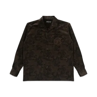 Black Eye Patch B Emblem Paisley Corduroy Shirt "Multi"