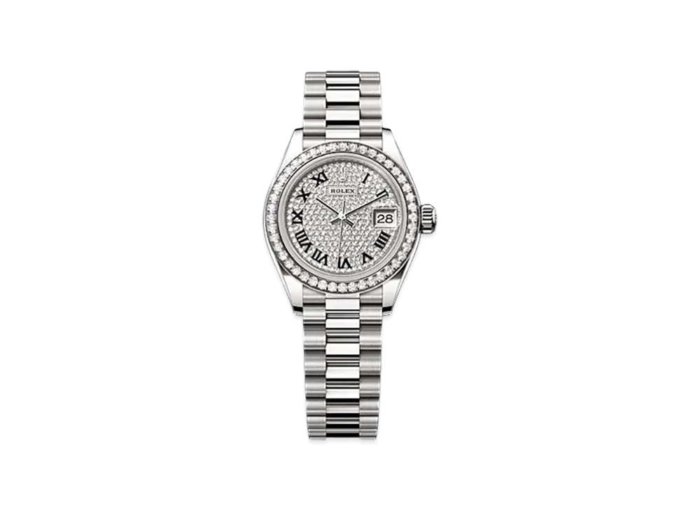 ROLEX Lady-Datejust 28mm White Gold Diamond 279139RBR "Pave diamonds"
