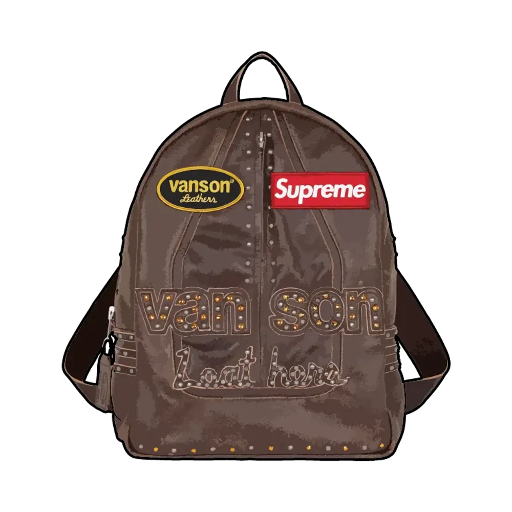 Supreme x B.B. Simon Vanson Leathers Backpack "Brown"