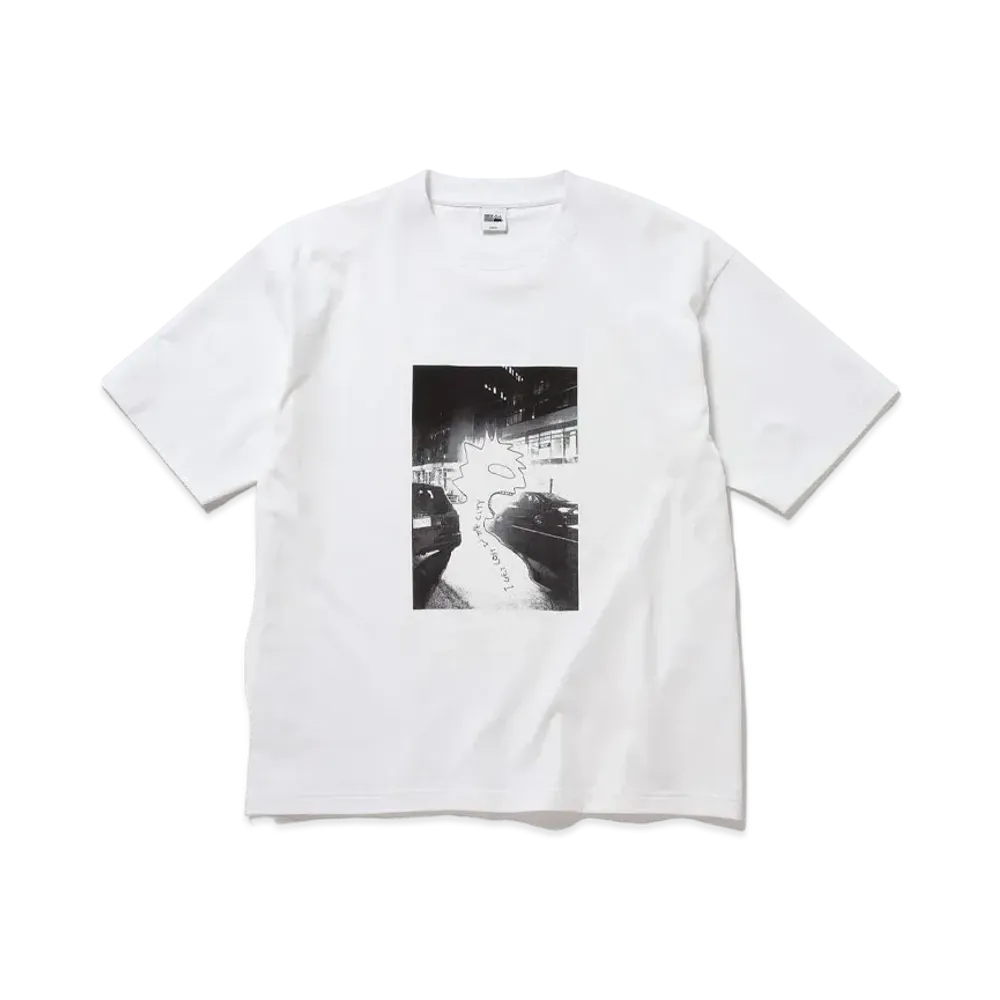 FIRST DOWN S/S TEE #1 COTTON JERSEY by E-WAX STUDIO "White"