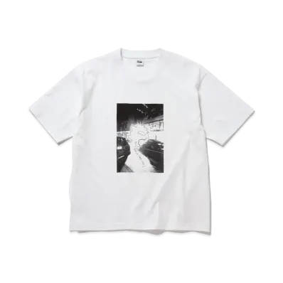 FIRST DOWN S/S TEE #1 COTTON JERSEY by E-WAX STUDIO "White"