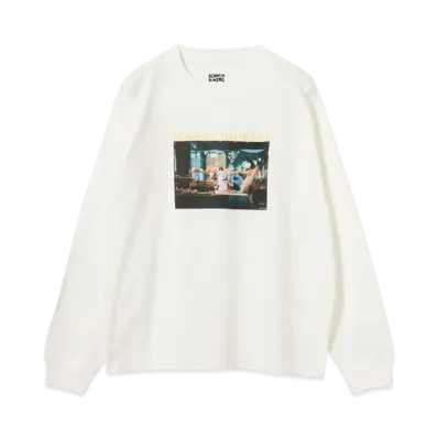 B:MING by BEAMS x PUPPET SUNSUN / Fade Photo Print Long Sleeve T-Shirt Bread "OffWhite"