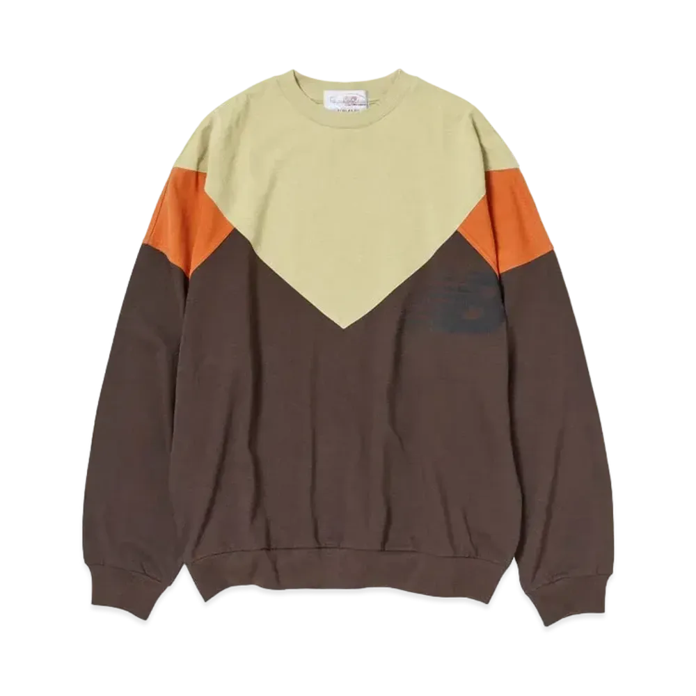 AURALEE x New Balance x TDS Blocked Single Jersey Crew "Beige/Brown"