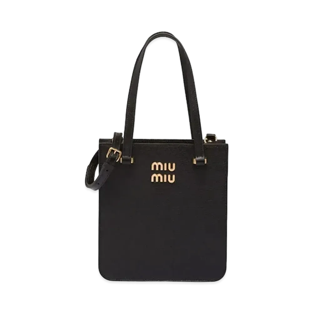 MIU MIU Madras Leather Handbag "Black"