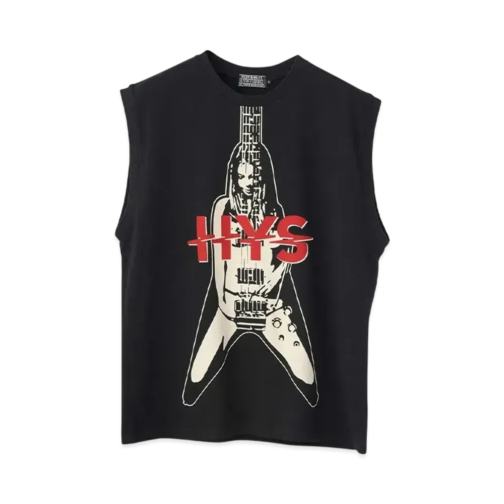 HYSTERIC GLAMOUR Flying V Sleeveless T-Shirt "Black"