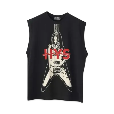 HYSTERIC GLAMOUR Flying V Sleeveless T-Shirt "Black"