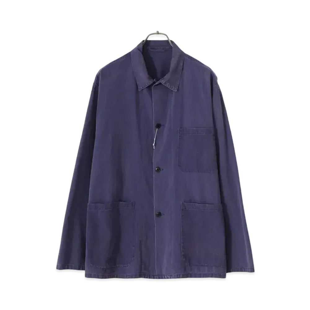 COMOLI Cotton Drill Work Jacket "Faded Blue"